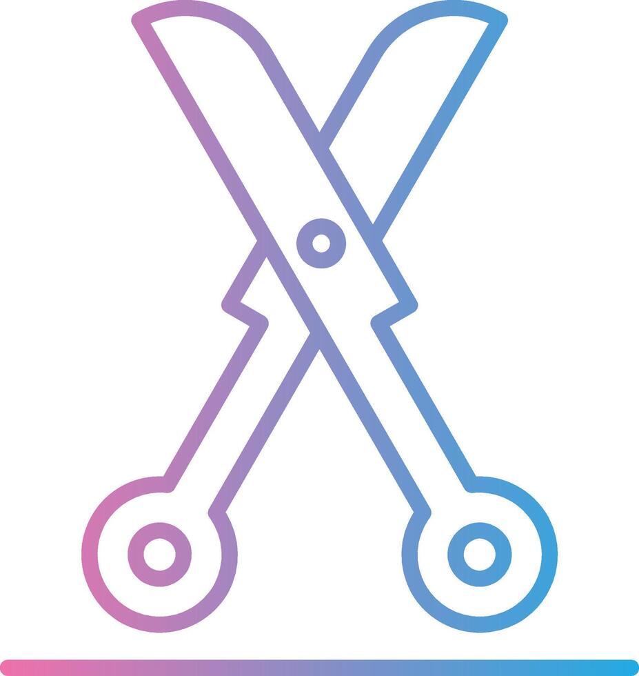 Shears Line Gradient Icon Design vector