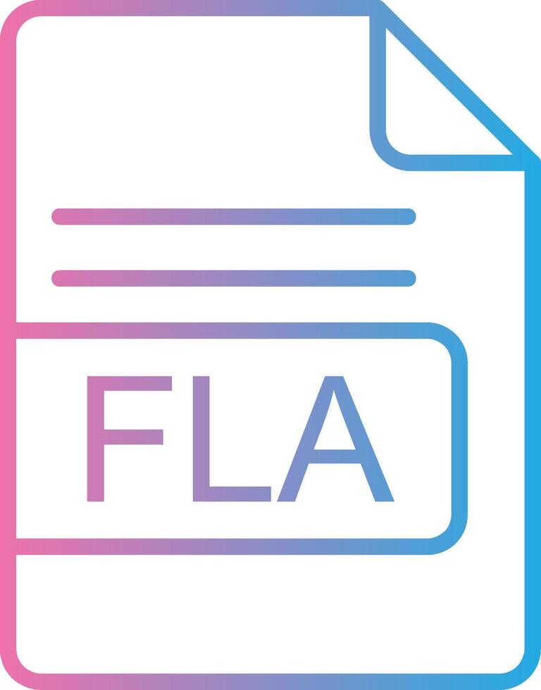 FLA File Format Line Gradient Icon Design vector