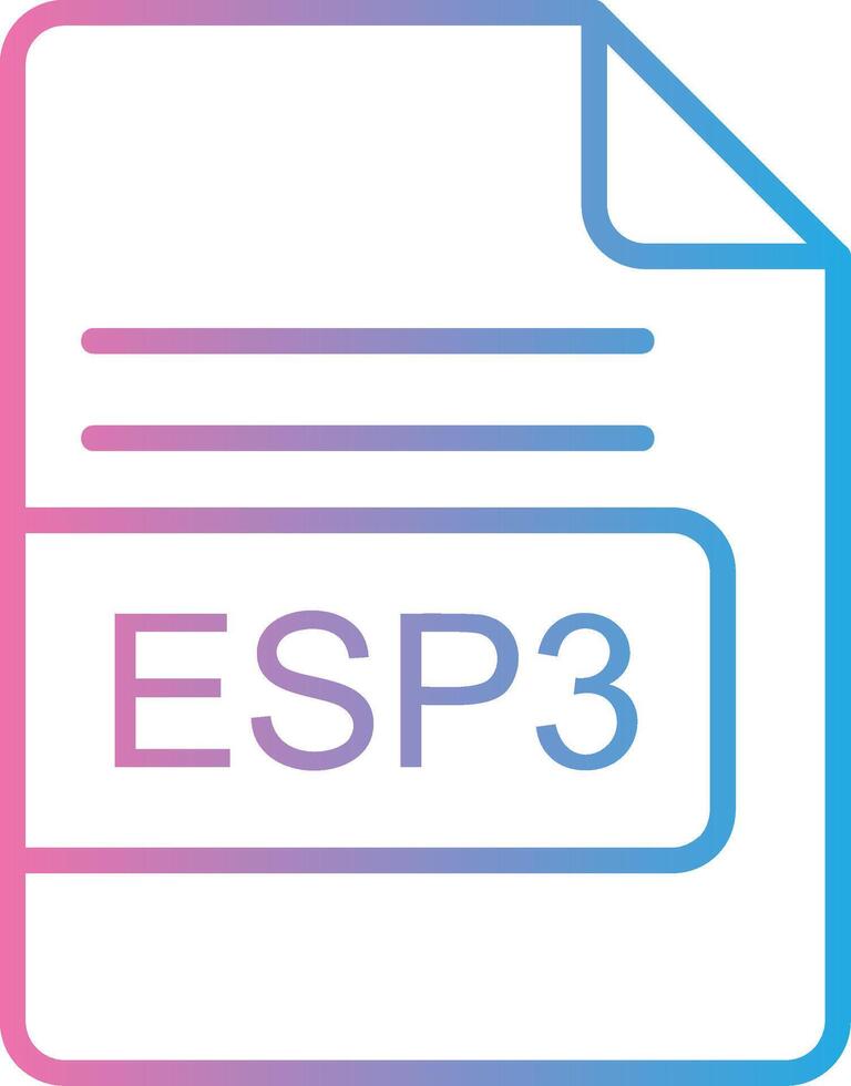 esp3 archivo formato línea degradado icono diseño vector