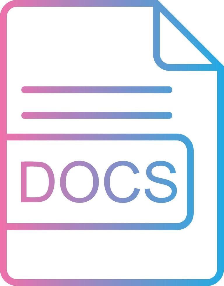 docs archivo formato línea degradado icono diseño vector