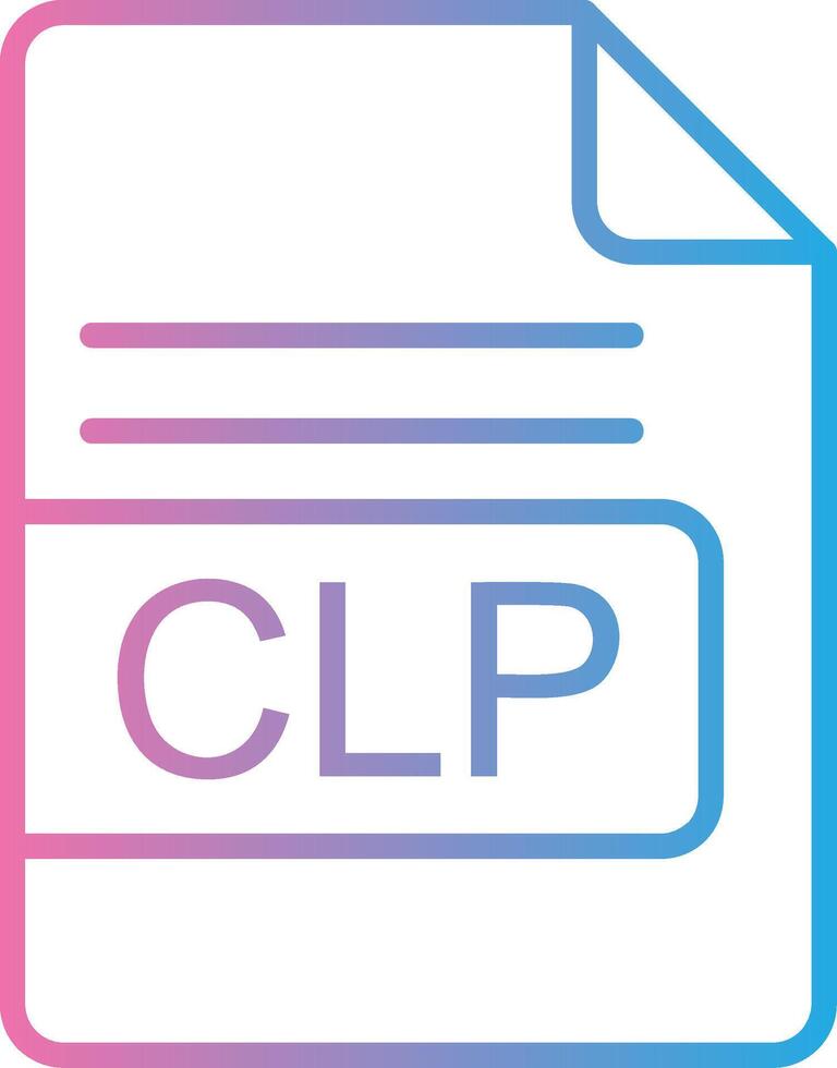 clp archivo formato línea degradado icono diseño vector