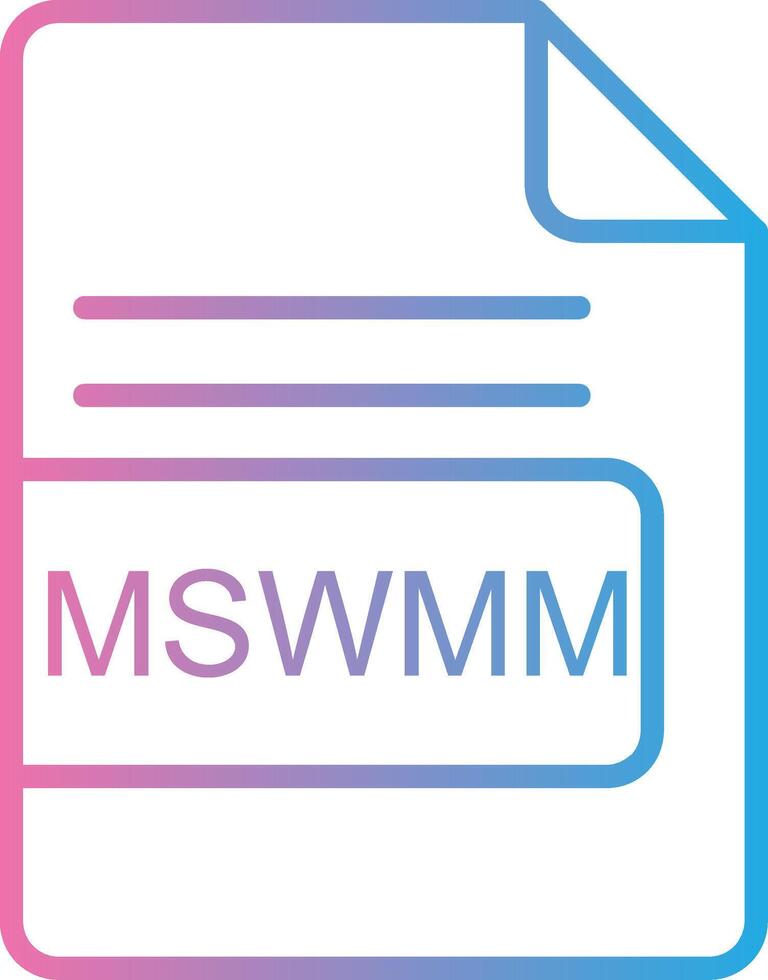 mswmm archivo formato línea degradado icono diseño vector