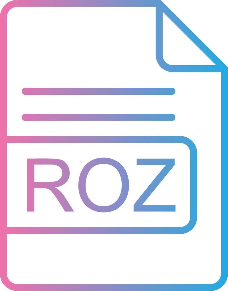 ROZ File Format Line Gradient Icon Design vector