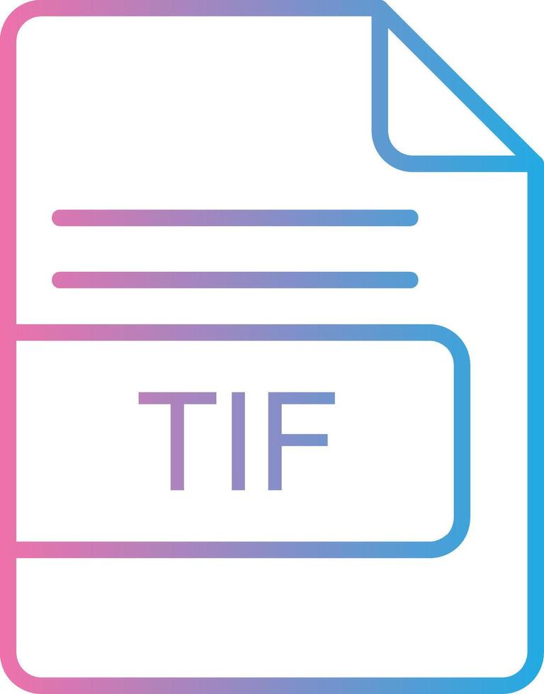 TIF File Format Line Gradient Icon Design vector