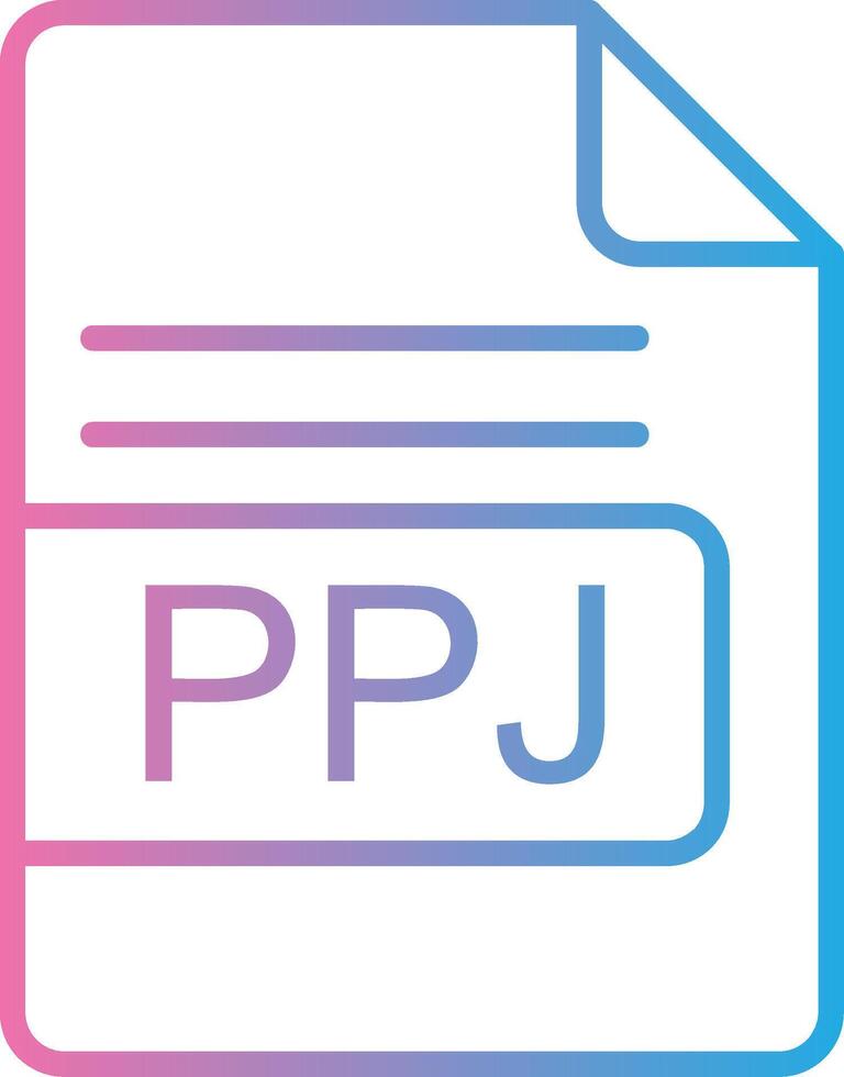 PPJ File Format Line Gradient Icon Design vector