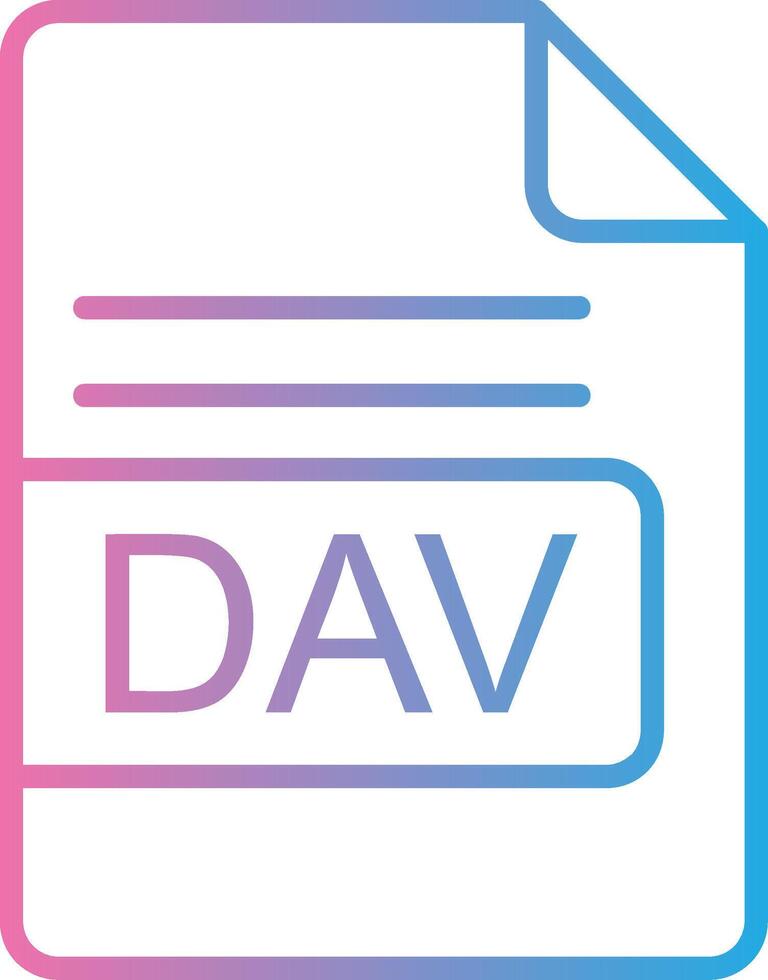 DAV File Format Line Gradient Icon Design vector