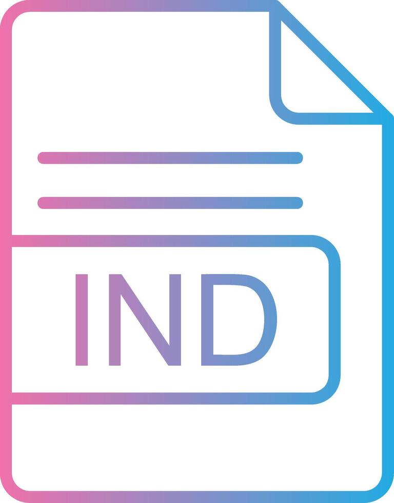 Indiana archivo formato línea degradado icono diseño vector