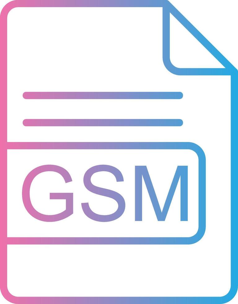 GSM File Format Line Gradient Icon Design vector