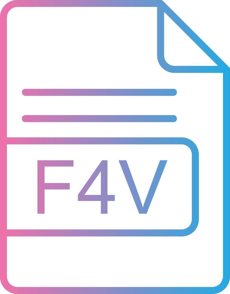 f4v archivo formato línea degradado icono diseño vector