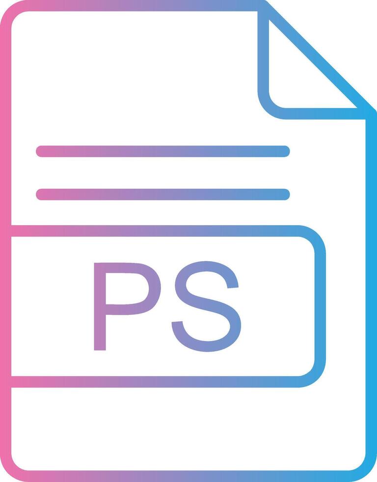 PD archivo formato línea degradado icono diseño vector