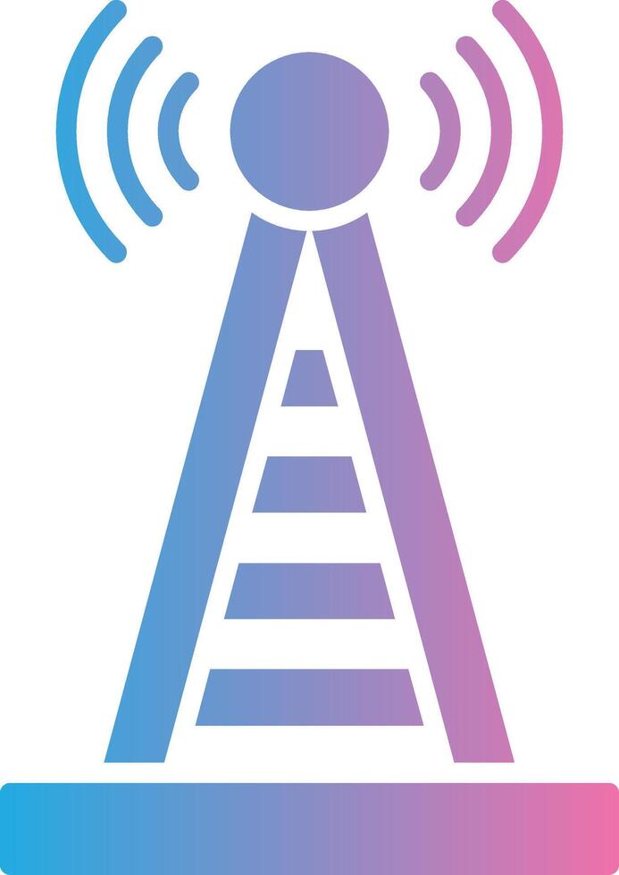 Radio Tower Glyph Gradient Icon Design vector