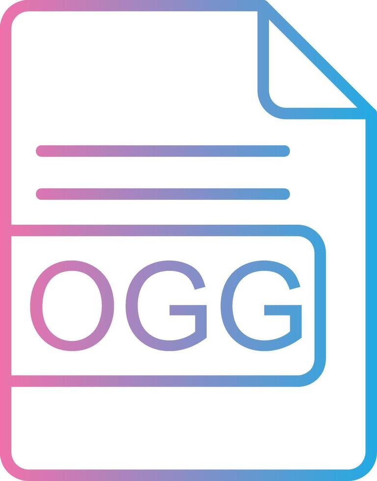 ogg archivo formato línea degradado icono diseño vector