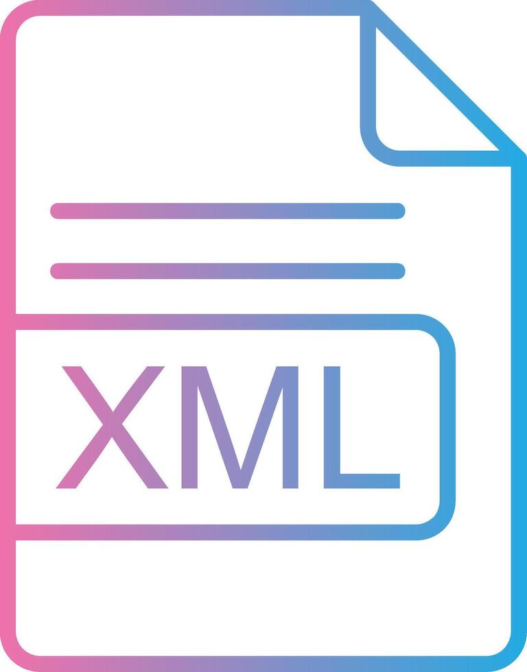 xml archivo formato línea degradado icono diseño vector