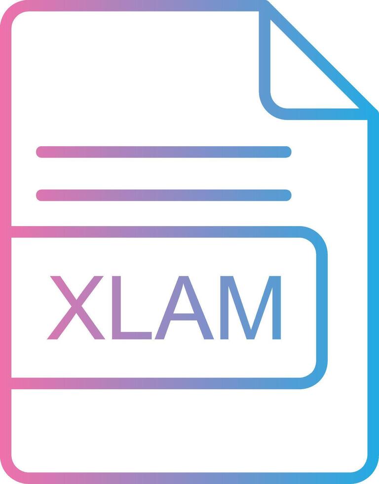 xlam archivo formato línea degradado icono diseño vector