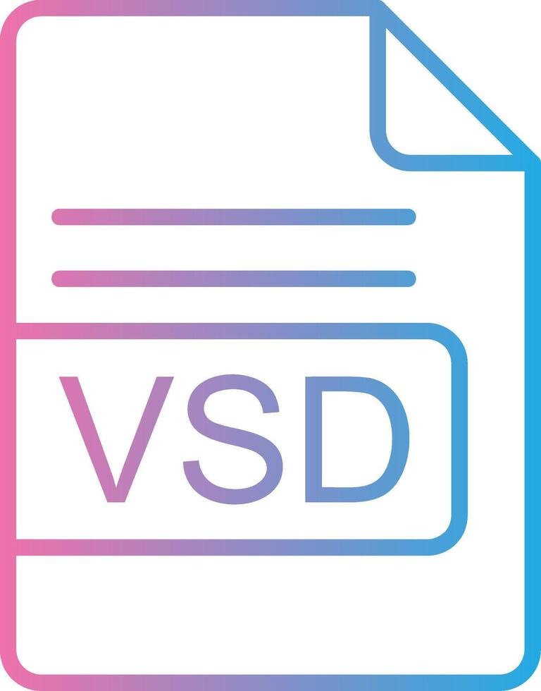 VSD File Format Line Gradient Icon Design vector