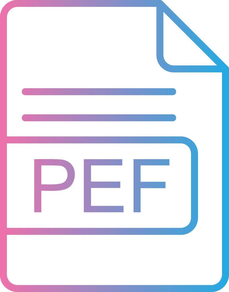 PEF File Format Line Gradient Icon Design vector