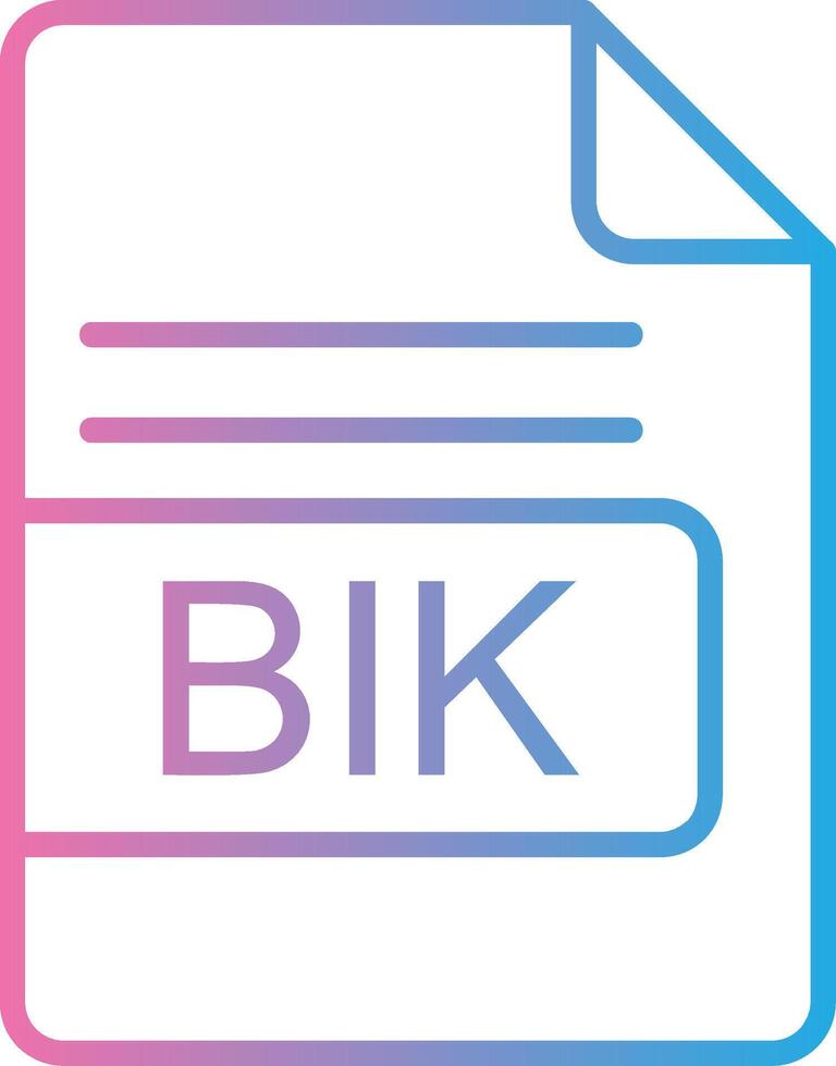 BIK File Format Line Gradient Icon Design vector