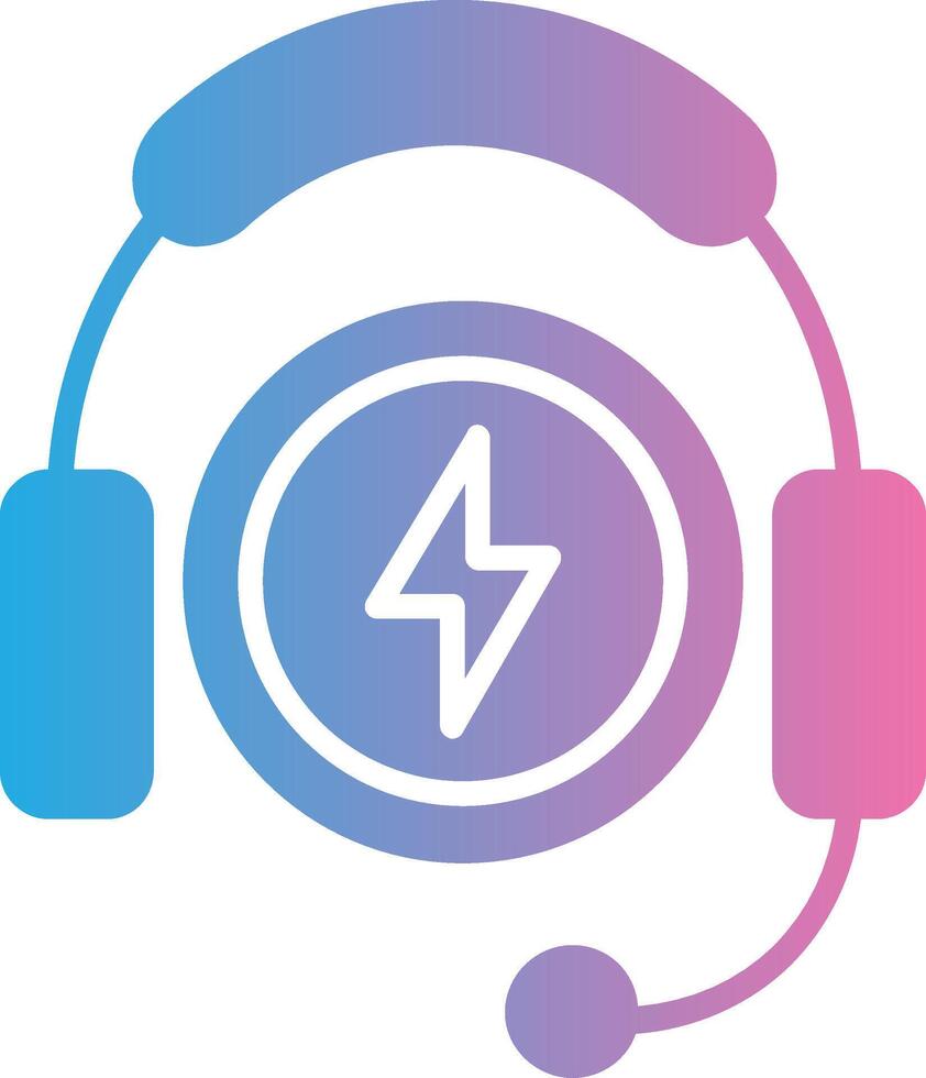 Headphones Glyph Gradient Icon Design vector