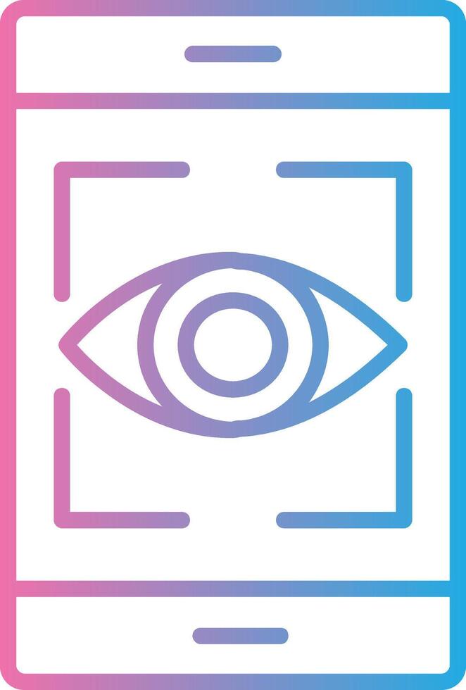 Eye Recognition Line Gradient Icon Design vector