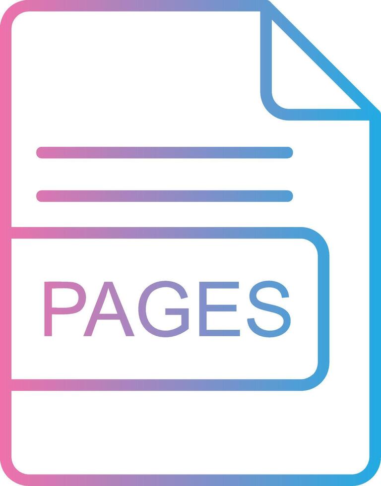 PAGES File Format Line Gradient Icon Design vector