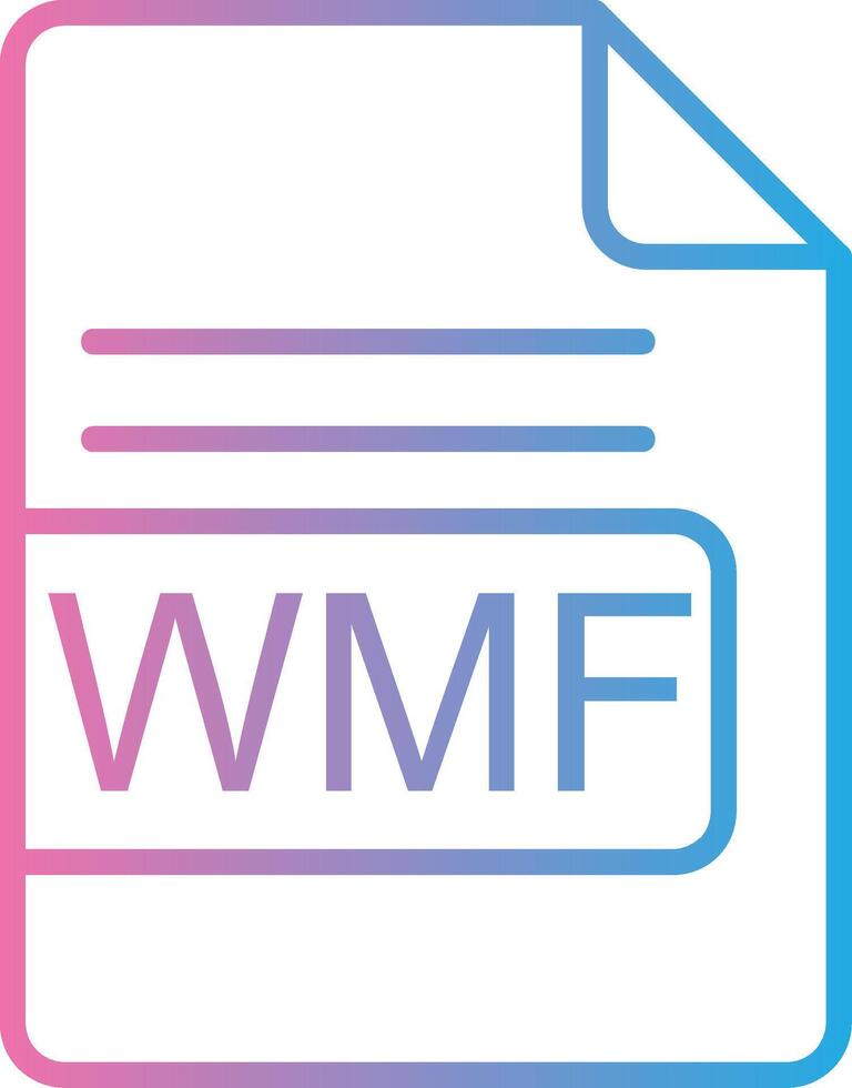 WMF File Format Line Gradient Icon Design vector