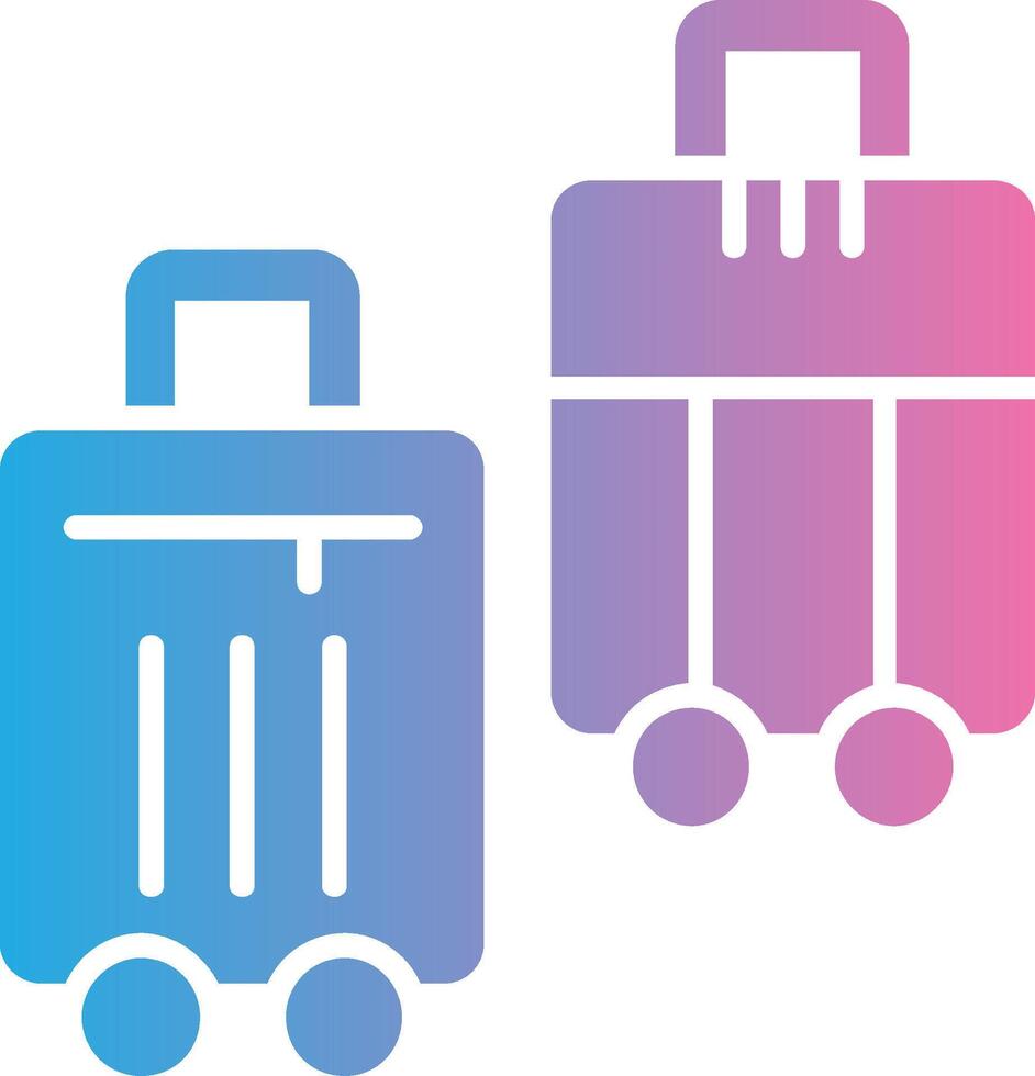 Suitcases Glyph Gradient Icon Design vector