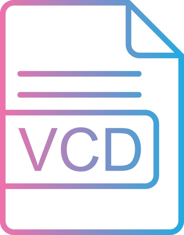 VCD File Format Line Gradient Icon Design vector