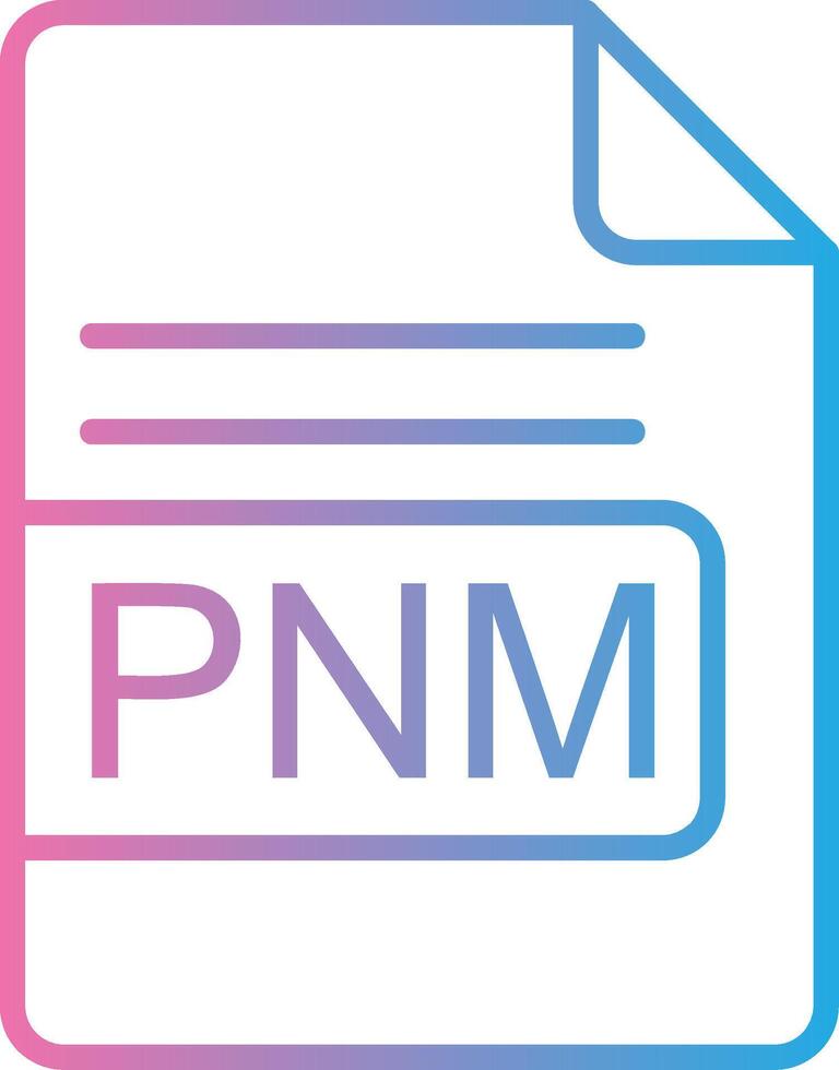 pnm archivo formato línea degradado icono diseño vector