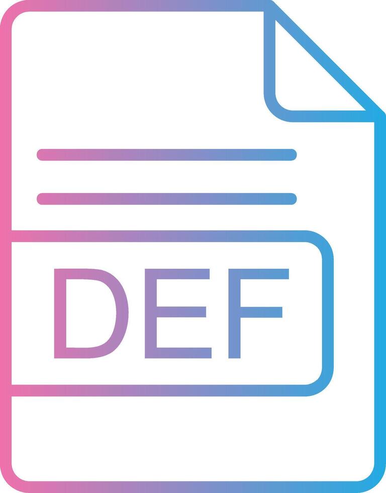 DEF File Format Line Gradient Icon Design vector