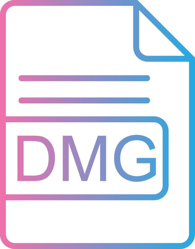 DMG archivo formato línea degradado icono diseño vector