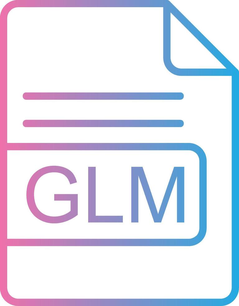 glm archivo formato línea degradado icono diseño vector