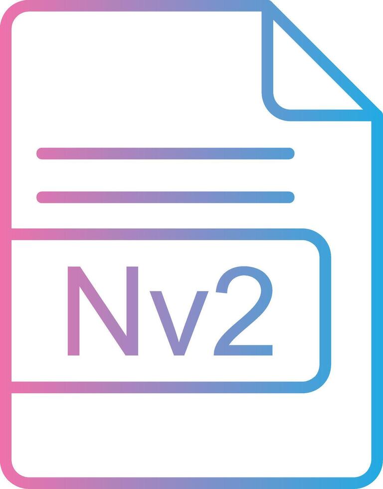 nv2 archivo formato línea degradado icono diseño vector