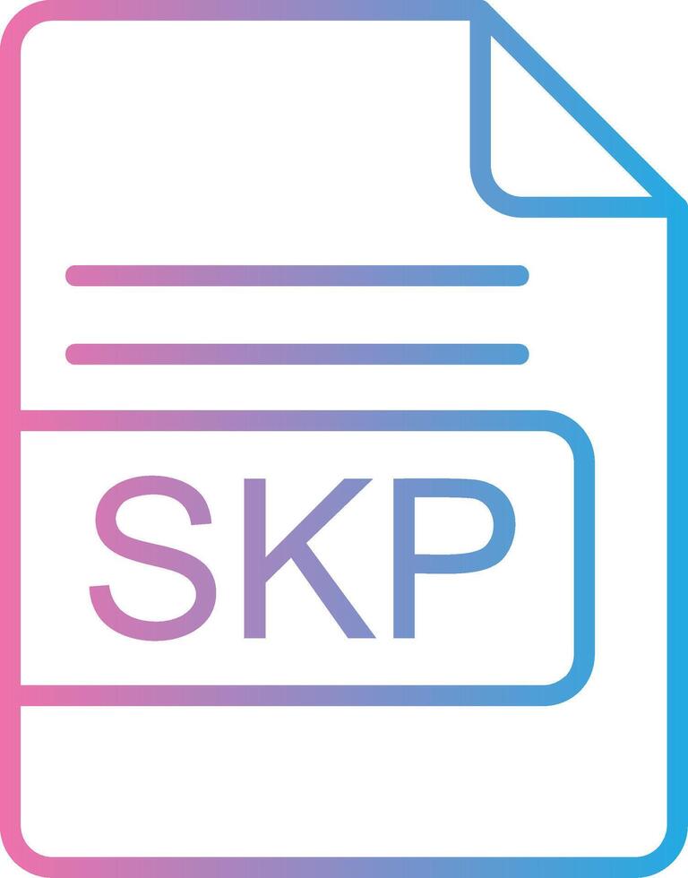 SKP File Format Line Gradient Icon Design vector