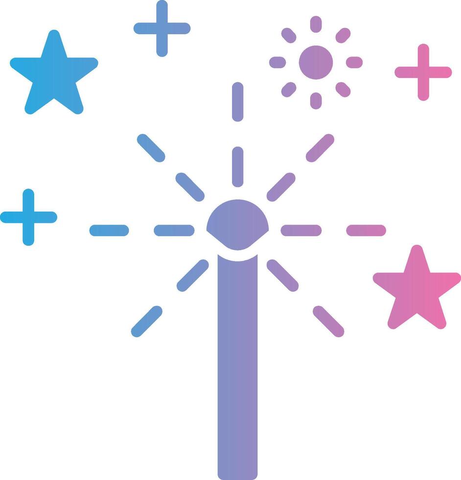 Sparkler Glyph Gradient Icon Design vector