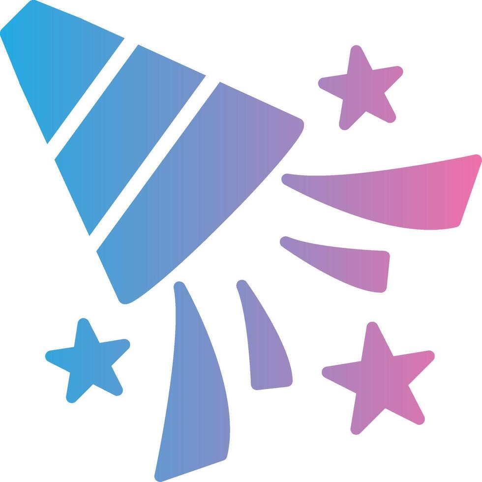 Confetti Glyph Gradient Icon Design vector