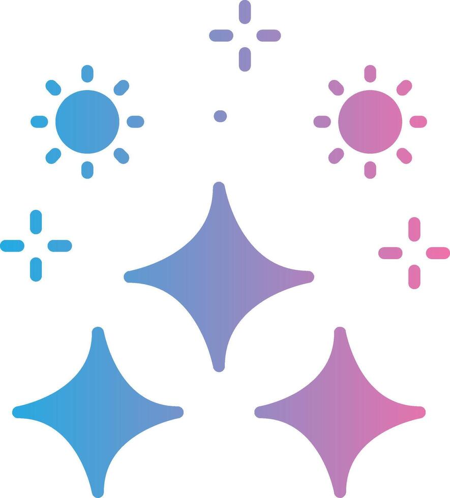 Sparkle Glyph Gradient Icon Design vector