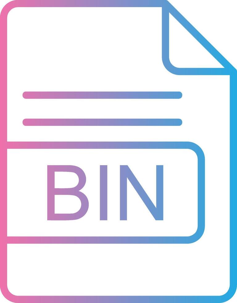 BIN File Format Line Gradient Icon Design vector