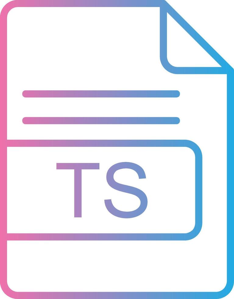 TS File Format Line Gradient Icon Design vector