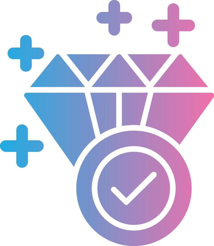 Diamond Glyph Gradient Icon Design vector