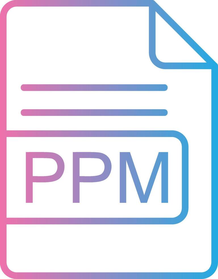 PPM File Format Line Gradient Icon Design vector