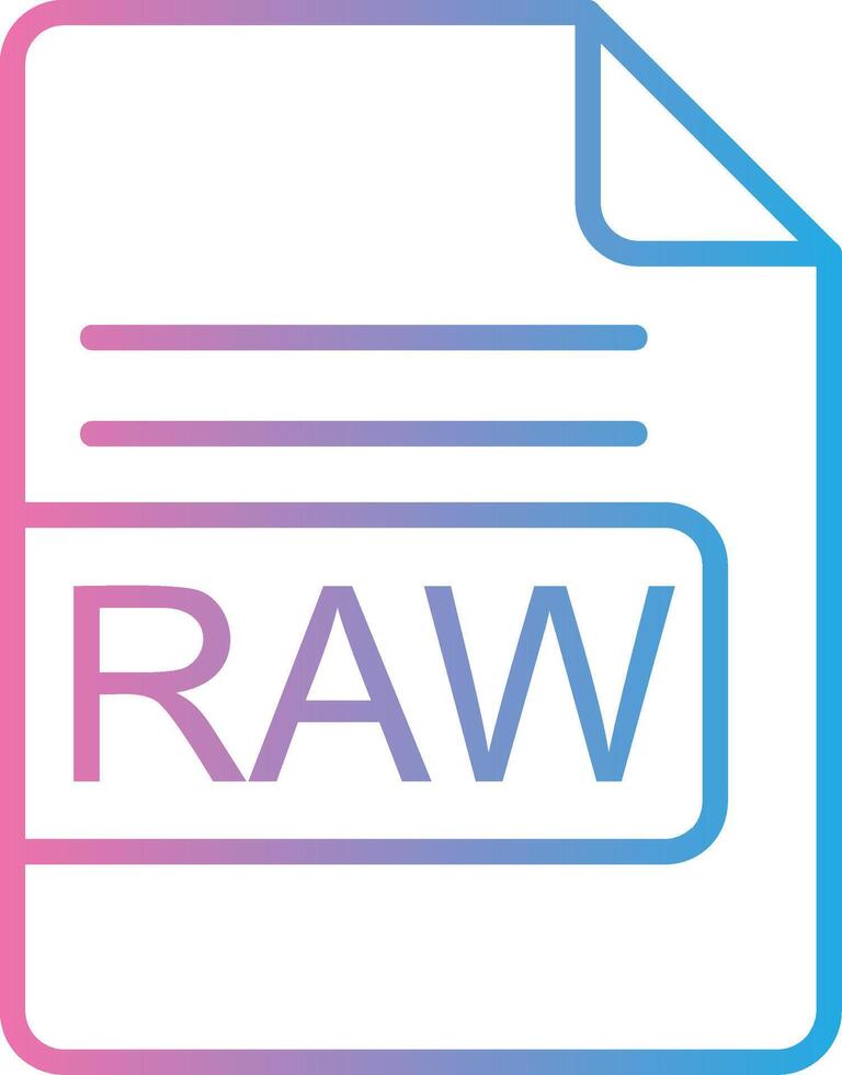 RAW File Format Line Gradient Icon Design vector