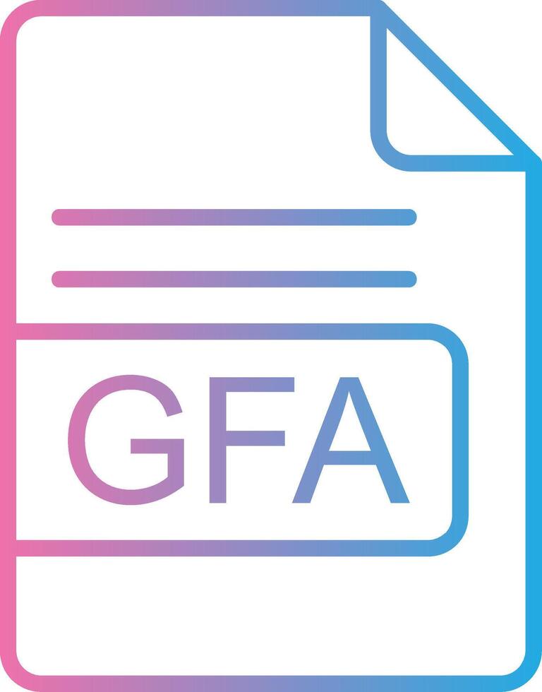 gfa archivo formato línea degradado icono diseño vector