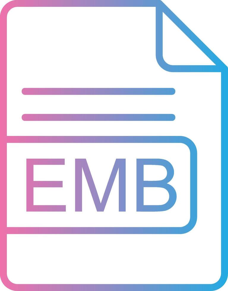 EMB File Format Line Gradient Icon Design vector