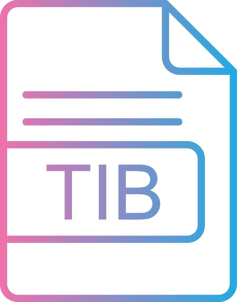 TIB File Format Line Gradient Icon Design vector