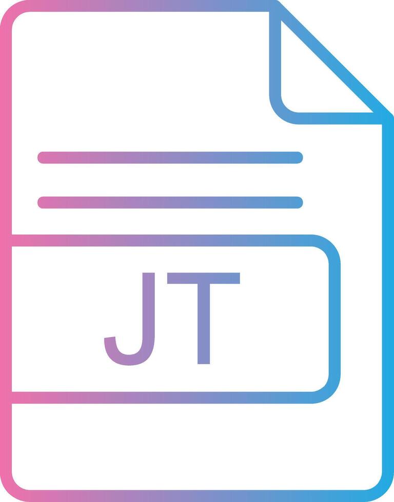 jt archivo formato línea degradado icono diseño vector