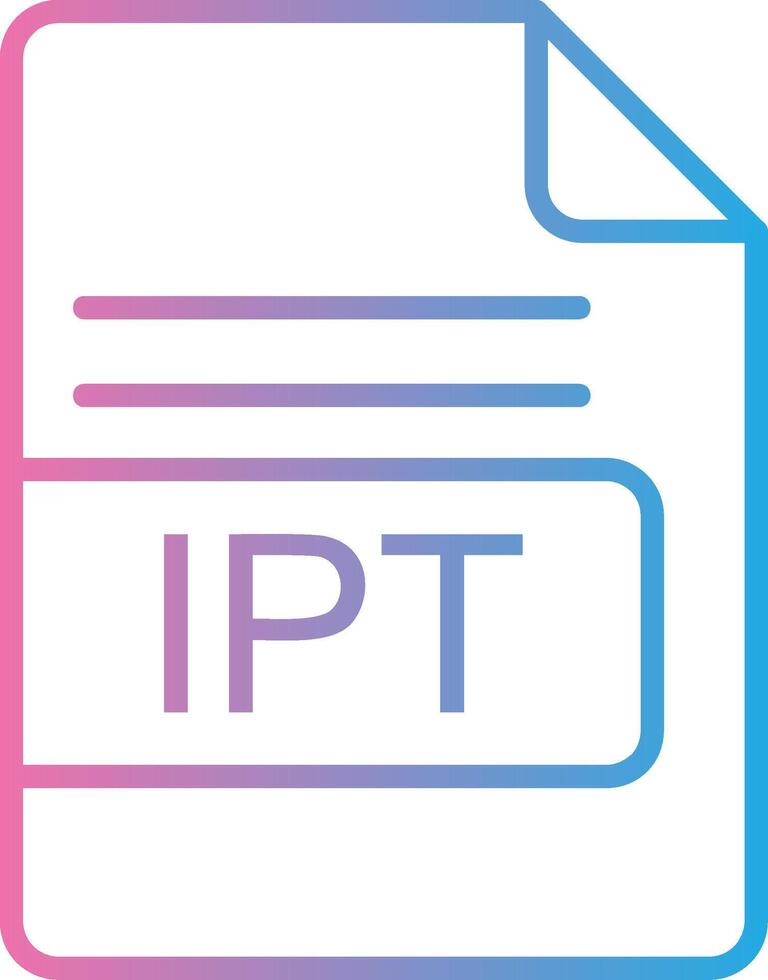 ipt archivo formato línea degradado icono diseño vector