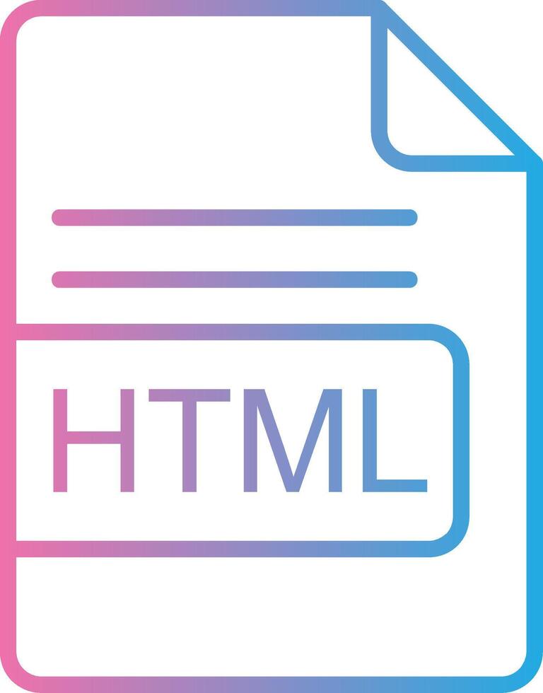 html archivo formato línea degradado icono diseño vector