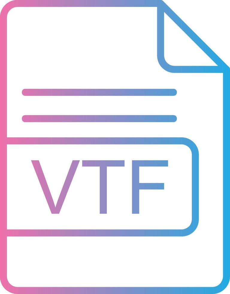VTF archivo formato línea degradado icono diseño vector