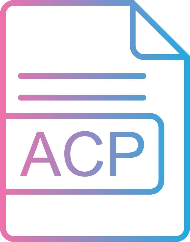 acp archivo formato línea degradado icono diseño vector