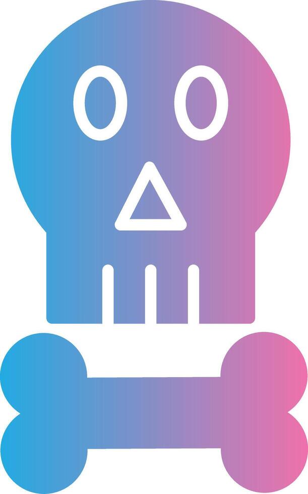 Skull Glyph Gradient Icon Design vector